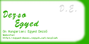 dezso egyed business card